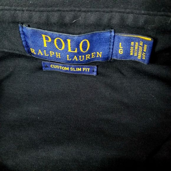 Polo RALPH LAUREN Custom Slim FIT Men's shirt Short Sleeve Collared Size L - Picture 3 of 9